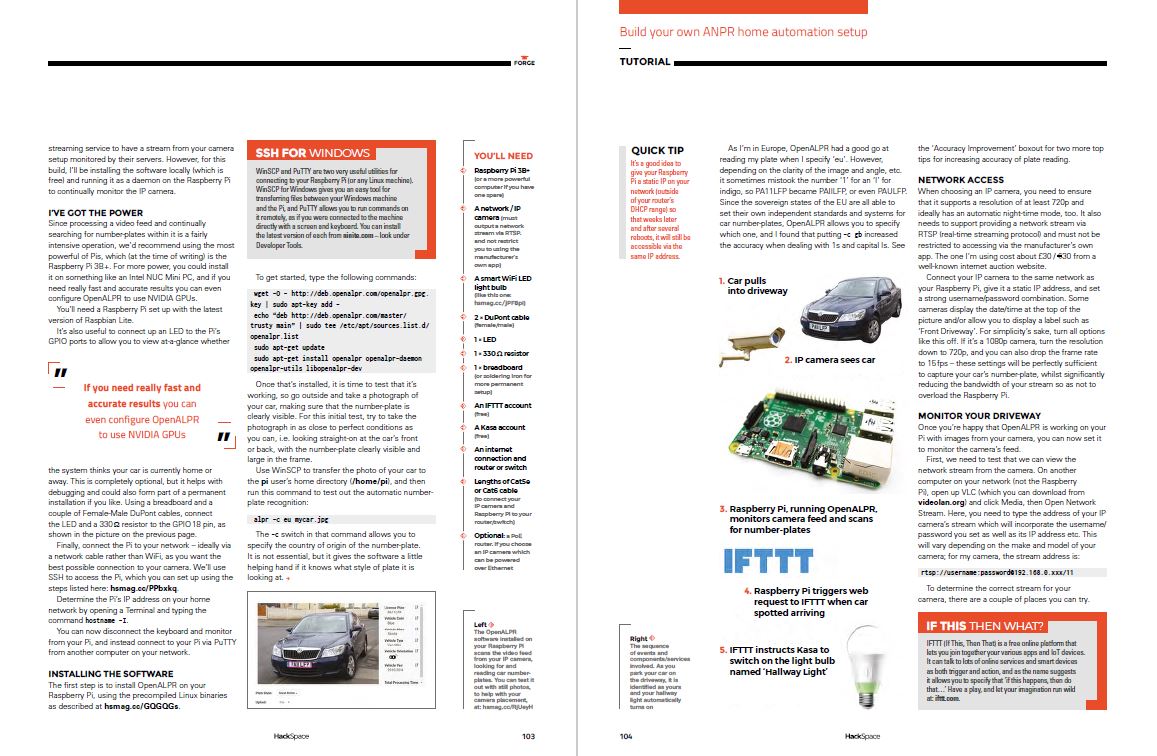 New Magazine Article: Build Your Own ANPR Home Automation Setup with a Raspberry Pi